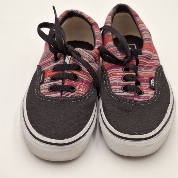 VANS  Women Size 7.5   Men Size 6 Skateboard Sneakers Pink Canvas TB9C Striped - Picture 2 of 12